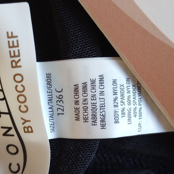 NWT $94 Coco Reef Gemma Tankini Top 36C 12 Black Gold T18058 - Picture 6 of 7